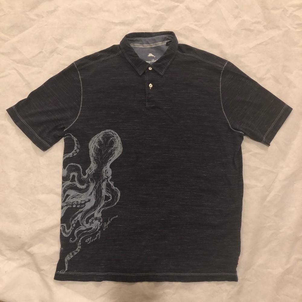 Tommy Bahama Blue Camp Shirt Sz L
